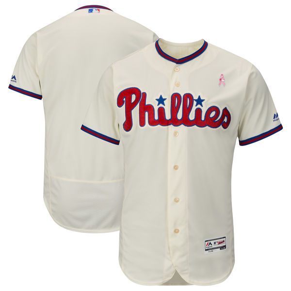 Men Philadelphia Phillies Blank Gream Mothers Edition MLB Jerseys